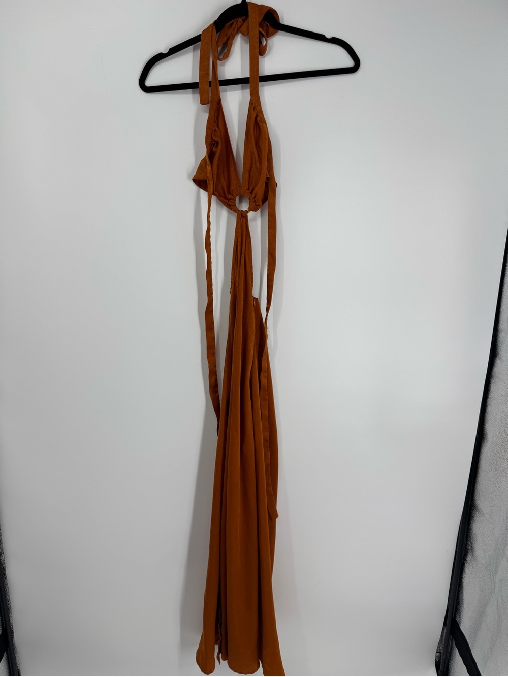 Peppermayo Burnt Orange Cutout Maxi Dress Backless Halter Party Dinner Size 0 - Picture 4 of 10